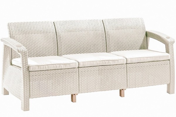Трёхместный диван  Yalta Sofa 3 Seat белый купить в Нижнекамске
