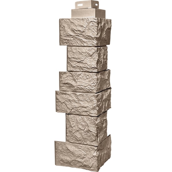 Цокольный сайдинг FineBer – Серия “Дикий камень”, Угол наружный, Песочный...  купить в Нижнекамске