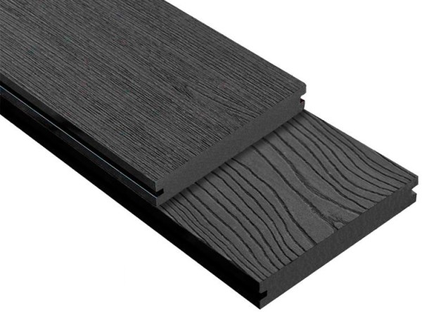 Террасная доска ДПК Outdoor 3D полнотелая STORM/OCEAN BLACK черная купить в Нижнекамске