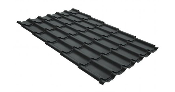 Металлочерепица классик GL 0,5 GreenCoat Pural Matt RR 23 темно-серый (RAL 7024 мокрый асфальт) купить в Нижнекамске