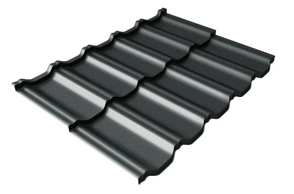 Металлочерепица модульная Квинта Uno Grand Line c 3D резом 0,5 GreenСoat Pural Matt RR2Н3 (RAL 7016 антрацитово-серый) купить в Нижнекамске