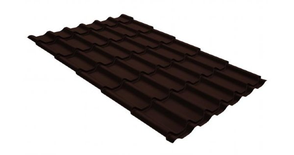 Металлочерепица классик GL 0,5 GreenCoat Pural Matt RR 887 шоколадно-коричневый (RAL 8017 шоколад) купить в Нижнекамске