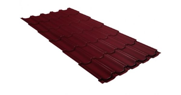 Металлочерепица квинта плюс GL 0,5 Satin RAL 3005 красное вино купить в Нижнекамске