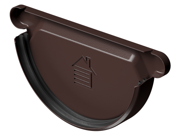 Заглушка желоба D125 Döcke STAL PREMIUM Шоколад, (RAL 8019) купить в Нижнекамске