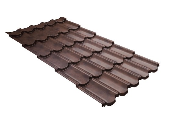 Металлочерепица квинта плюс с  3D резом 0,45 Safari Twincolor Brown купить в Нижнекамске
