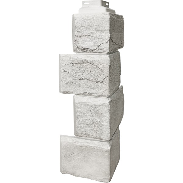 Цокольный сайдинг FineBer – Серия “Камень природный”, Угол наружный Жемчужный купить в Нижнекамске