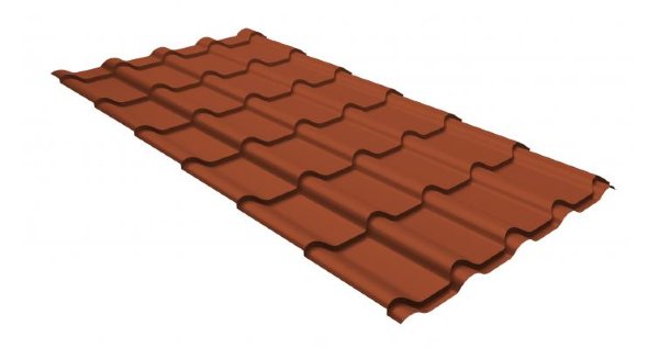Металлочерепица камея GL 0,5 GreenCoat Pural RR 750 кирпично-красный (RAL 8004 терракота) купить в Нижнекамске