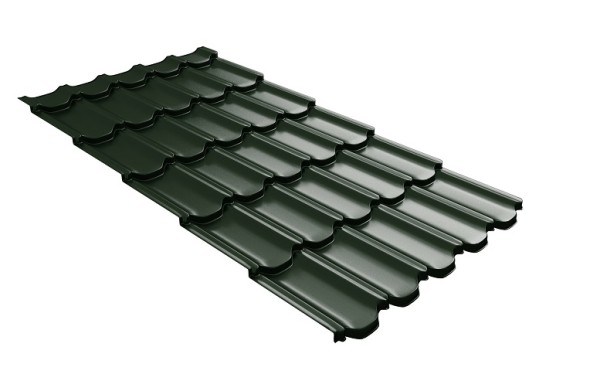 Металлочерепица квинта плюс с 3D резом 0,5 GreenСoat Pural RR 11 темно-зеленый (RAL 6020 хромовая зелень) купить в Нижнекамске