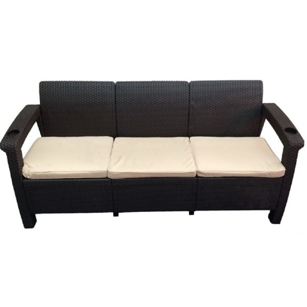 Трёхместный диван  Yalta Sofa 3 Seat венге купить в Нижнекамске