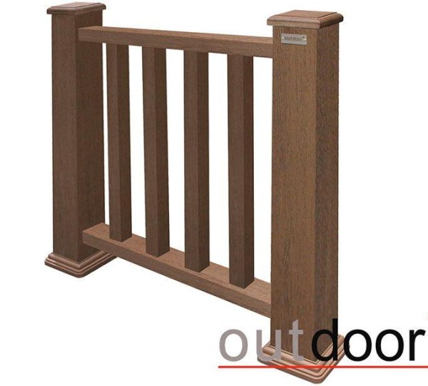 Ограждение из ДПК Outdoor Классик 3D STORM коричневый микс купить в Нижнекамске