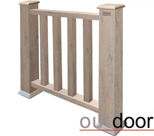 Ограждение из ДПК Outdoor Классик 3D STORM серый микс купить в Нижнекамске