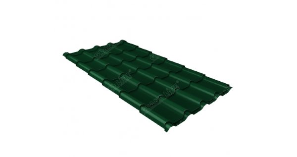 Металлочерепица камея 0,5 Satin RAL 6005 зеленый мох купить в Нижнекамске