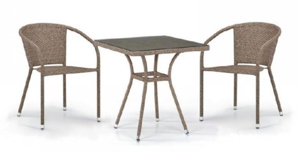 Комплект плетеной мебели AFINA из иск. ротанга T282BNT/Y137C-W56 Light Brown 2Pcs купить в Нижнекамске