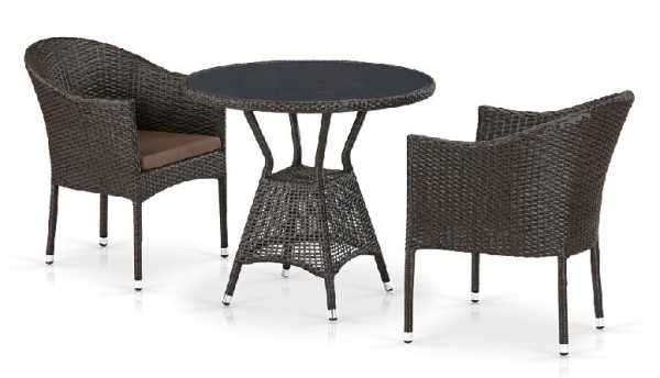 Комплект плетеной мебели AFINA из иск. ротанга T707ANS/Y350-W53 Brown 2Pcs купить в Нижнекамске