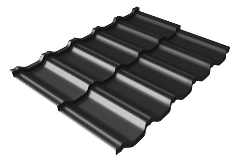 Металлочерепица модульная Квинта Uno Grand Line c 3D резом 0,5 Satin Мatt RAL 9005 черный купить в Нижнекамске