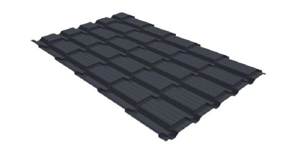 Металлочерепица GL квадро профи 0,5 GreenCoat Pural RR 23 темно-серый (RAL 7024) мокрый асфальт купить в Нижнекамске