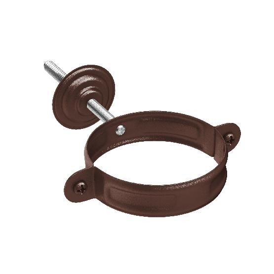Водосток Aquasistem, Система 125x90 - Хомут для крепления трубы RAL 8017 Коричневый matt купить в Нижнекамске
