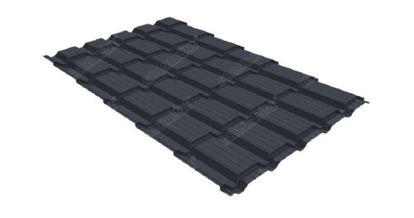 Металлочерепица GL квадро профи 0,5 Satin RAL 7024 мокрый асфальт купить в Нижнекамске